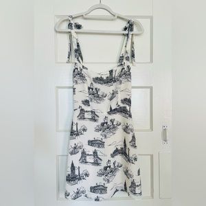 Reformation Annabell London Print Tie Straps Mini Dress Size 2